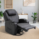 Leather Massage Recliner Armchair Chair Black