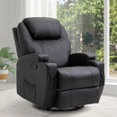 Leather Massage Recliner Armchair Chair Black