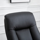10-Point Massage Black Sofa Armchair Chair PU Leather W/ Footrest Stool Recliner