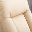 10-Point Massage Beige Sofa Armchair Chair PU Leather W/ Footrest Stool Recliner
