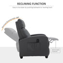 Recliner Grey Sofa Chair PU Leather Massage Armcair w/ Footrest and Remote Control for Living Room, Bedroom, Home Theater