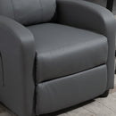 Recliner Grey Sofa Chair PU Leather Massage Armcair w/ Footrest and Remote Control for Living Room, Bedroom, Home Theater