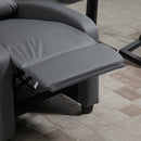 Recliner Grey Sofa Chair PU Leather Massage Armcair w/ Footrest and Remote Control for Living Room, Bedroom, Home Theater