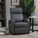 Recliner Grey Sofa Chair PU Leather Massage Armcair w/ Footrest and Remote Control for Living Room, Bedroom, Home Theater