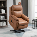 Power Lift Chair Electric Riser Recliner for Elderly, Faux Leather Sofa Lounge Armchair with Remote Control and Side Pocket - Brown