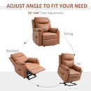 Power Lift Chair Electric Riser Recliner for Elderly, Faux Leather Sofa Lounge Armchair with Remote Control and Side Pocket - Brown