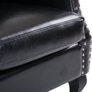 PU Leather Vintage Style High Back Armchair-Black