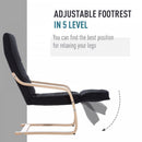 Wooden Recliner Chair-Black