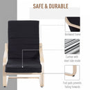Wooden Recliner Chair-Black
