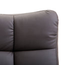 Wooden Recliner PU Leather Chair Adjustable Base Swivel and Ottoman Footrest W/Stool-Brown