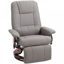 PU Leather Armchair Ergonomic Office Recliner Sofa Chair Plush Lounger Grey