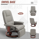 PU Leather Armchair Ergonomic Office Recliner Sofa Chair Plush Lounger Grey