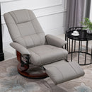 PU Leather Armchair Ergonomic Office Recliner Sofa Chair Plush Lounger Grey