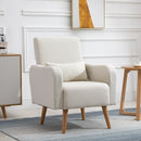 Nordic Armchair Sofa Chair, 72W x 77D x 93Hcm-Cream
