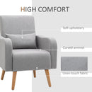 Nordic Armchair Sofa Chair, 72W x 77D x 93Hcm-Grey