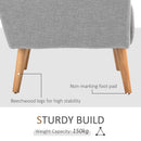 Nordic Armchair Sofa Chair, 72W x 77D x 93Hcm-Grey