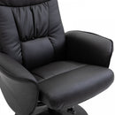 Executive Recliner Chair High Back and Footstool Armchair Lounge Seat - Black