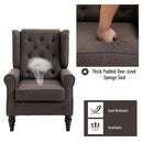 Fabric Tufted Accent Armchair - Brown