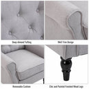 Fabric Tufted Accent Armchair - Grey