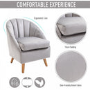 Decadent Single Lounge Chair in Velvet-Look Upholstery w/ Wooden Legs Grey