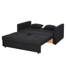 Polycotton 2-Seater Sofa Bed w/ Pillows Dark Grey