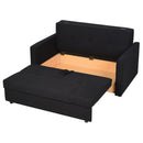 Polycotton 2-Seater Sofa Bed w/ Pillows Dark Grey