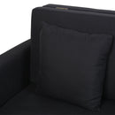 Polycotton 2-Seater Sofa Bed w/ Pillows Dark Grey