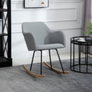 Polyester Linen Upholstered Rocking Armchair - Light Grey