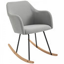 Polyester Linen Upholstered Rocking Armchair - Light Grey