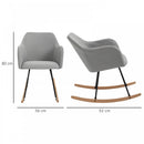 Polyester Linen Upholstered Rocking Armchair - Light Grey
