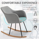 Polyester Linen Upholstered Rocking Armchair - Light Grey