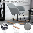 Polyester Linen Upholstered Rocking Armchair - Light Grey
