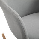 Polyester Linen Upholstered Rocking Armchair - Light Grey