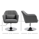 Linen Upholstered Height Adjustable Armchair w/ Pillow Grey