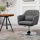 Linen Upholstered Height Adjustable Armchair w/ Pillow Grey