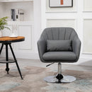 Linen Upholstered Height Adjustable Armchair w/ Pillow Grey