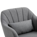 Linen Upholstered Height Adjustable Armchair w/ Pillow Grey