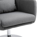Linen Upholstered Height Adjustable Armchair w/ Pillow Grey