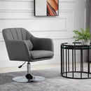 Linen Upholstered Height Adjustable Armchair w/ Pillow Grey