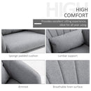 Swivel Accent Chair for Living Room Contemporary Vanity Armchair with Adjustable Height Thick Cushion Lumbar Support Armrest for Bedroom Office Light Grey Stylish Retro Linen Tub w/ Steel Frame Wide Seat