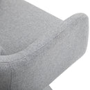 Swivel Accent Chair for Living Room Contemporary Vanity Armchair with Adjustable Height Thick Cushion Lumbar Support Armrest for Bedroom Office Light Grey Stylish Retro Linen Tub w/ Steel Frame Wide Seat