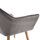 Faux Velvet Upholstered Wide Accent Chair Grey