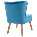 Faux Velvet Vertical Tufted Accent Chair Blue