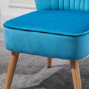 Faux Velvet Vertical Tufted Accent Chair Blue
