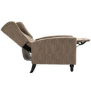 Marble Effect Manual Studded PU Leather Reclining Armchair Chair with Retractable Footrest - Brown