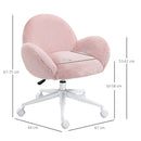 luffy Leisure Chair Faux Fur for Girls, Ladies Home Bedroom Living Room with Wheels, Pink w/"