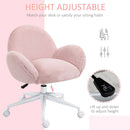 luffy Leisure Chair Faux Fur for Girls, Ladies Home Bedroom Living Room with Wheels, Pink w/"