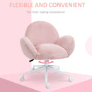 luffy Leisure Chair Faux Fur for Girls, Ladies Home Bedroom Living Room with Wheels, Pink w/"