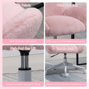 luffy Leisure Chair Faux Fur for Girls, Ladies Home Bedroom Living Room with Wheels, Pink w/"