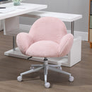 luffy Leisure Chair Faux Fur for Girls, Ladies Home Bedroom Living Room with Wheels, Pink w/"